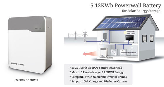 명소 전압 51.2V LiFePO4 배터리 5kwh 10kwh 가정용 태양광 시스템 에너지 저장