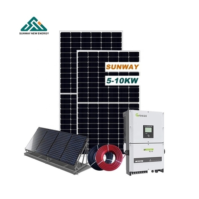 야외 10000w 하이브리드 온 그리드 태양 시스템 110V/127V/220VAC/380VAC/480V