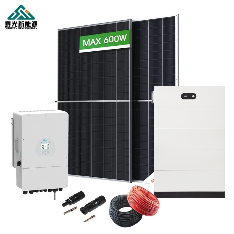 옥상 설치 납산 배터리 5kw 8kw 10kw 하이브리드 모드 가정용 태양 에너지 시스템